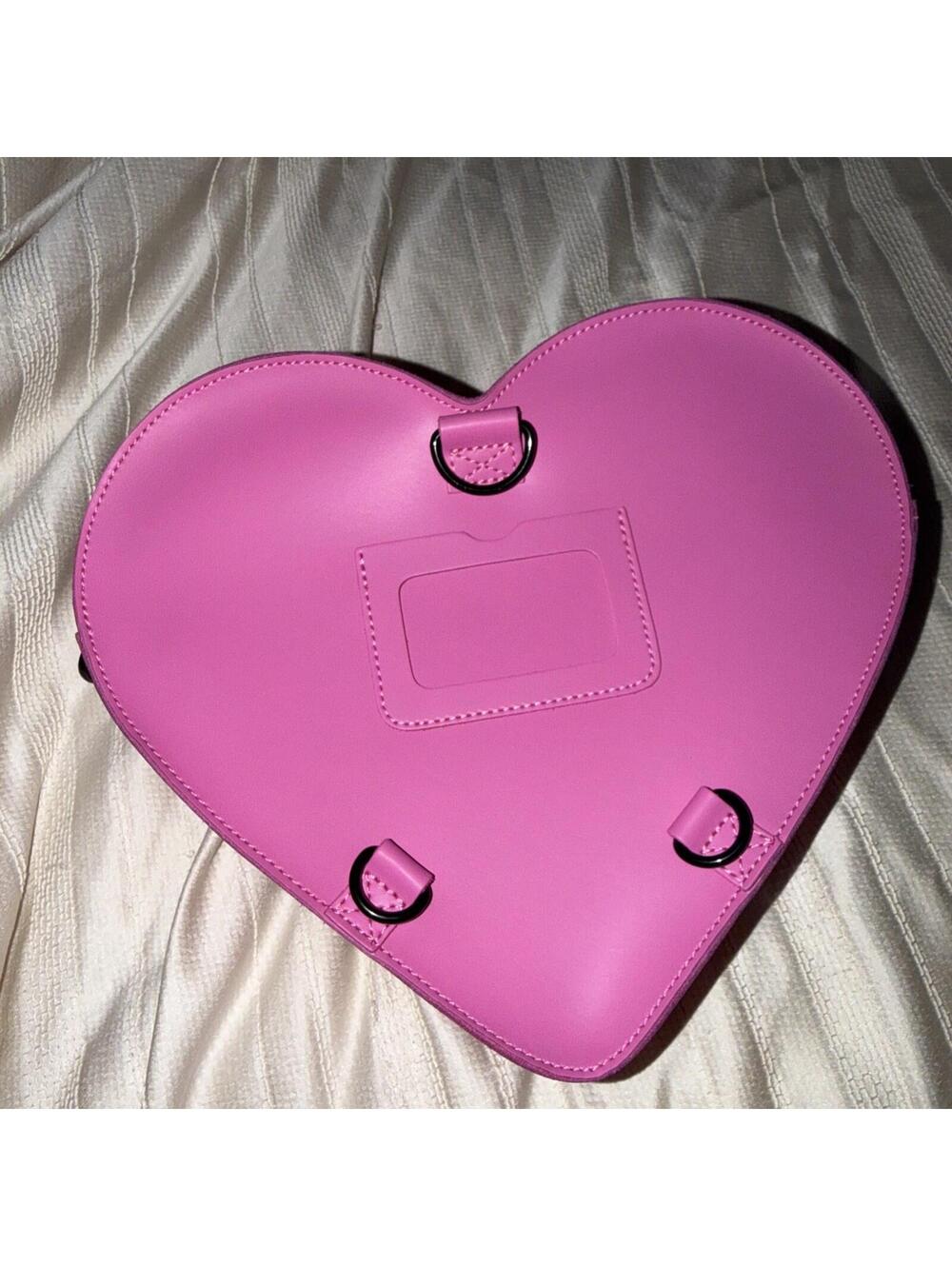 Rare Dr. Martens Heart Shaped Bag Backpack Crossbody Thrift Pink Kiev Leather - Picture 5 of 9
